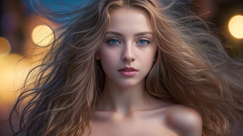 realistic 8k detailed portrait of a young woman gazing up at the stars, long wavy brown hair, beautiful detailed eyes, beautiful detailed lips, extremely detailed face, longeyelashes, serene expression, night sky with stars, milky way galaxy, moody lighting, cinematic, dramatic, highly detailed, photorealistic, award winning digital art