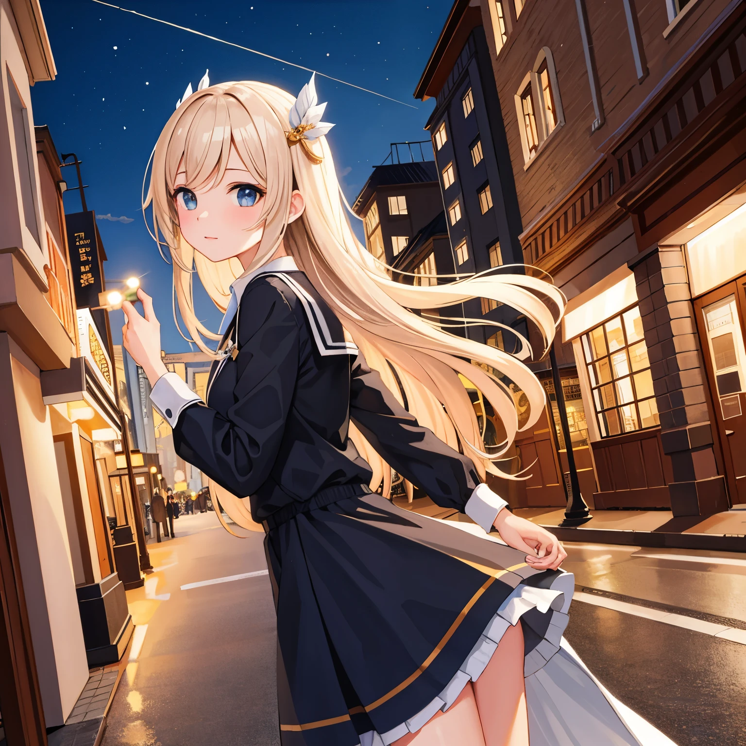 masterpiece, Highest quality, High resolution, Very detailed, Detailed Background, Cinema Lighting, One girl, street
