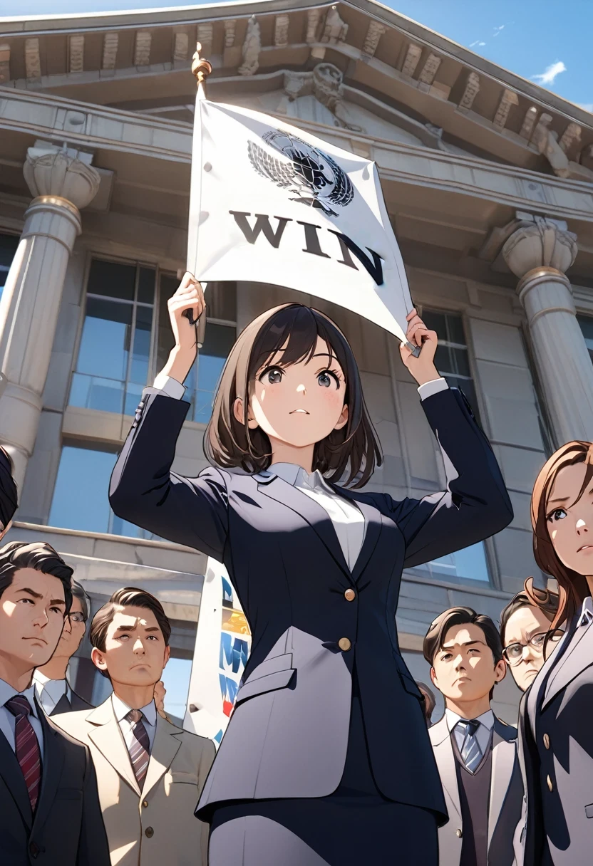 banner with only "WIN" written on it