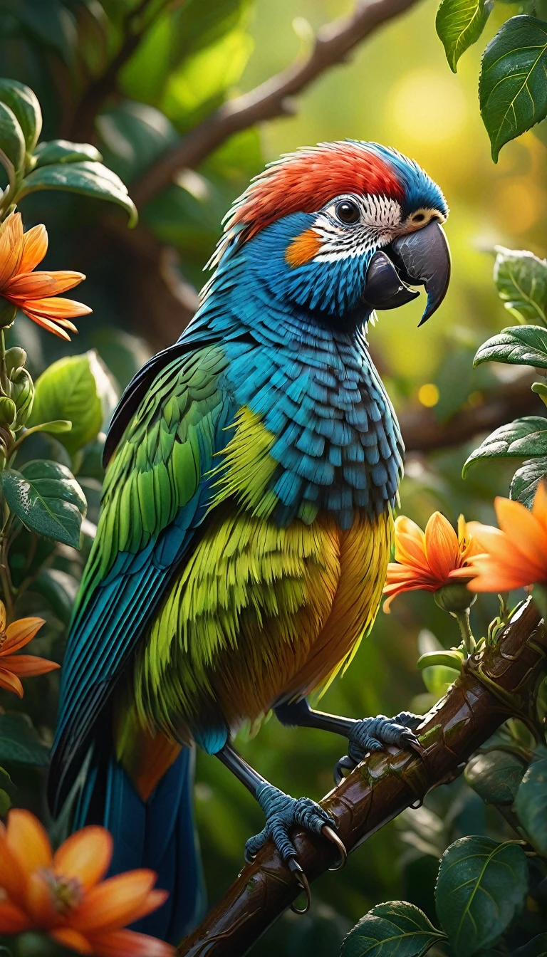 a visually descriptive intricate floral design, hyper-realistic animal portrait, highly detailed, (best quality,4k,8k,highres,masterpiece:1.2),ultra-detailed,(realistic,photorealistic,photo-realistic:1.37),HDR,UHD,studio lighting,ultra-fine painting,sharp focus,physically-based rendering,extreme detail description,professional,vivid colors,bokeh,elegant,lush,vibrant,botanical,nature,organic,lifelike,accurate anatomy,dynamic pose,dramatic lighting,cinematic composition