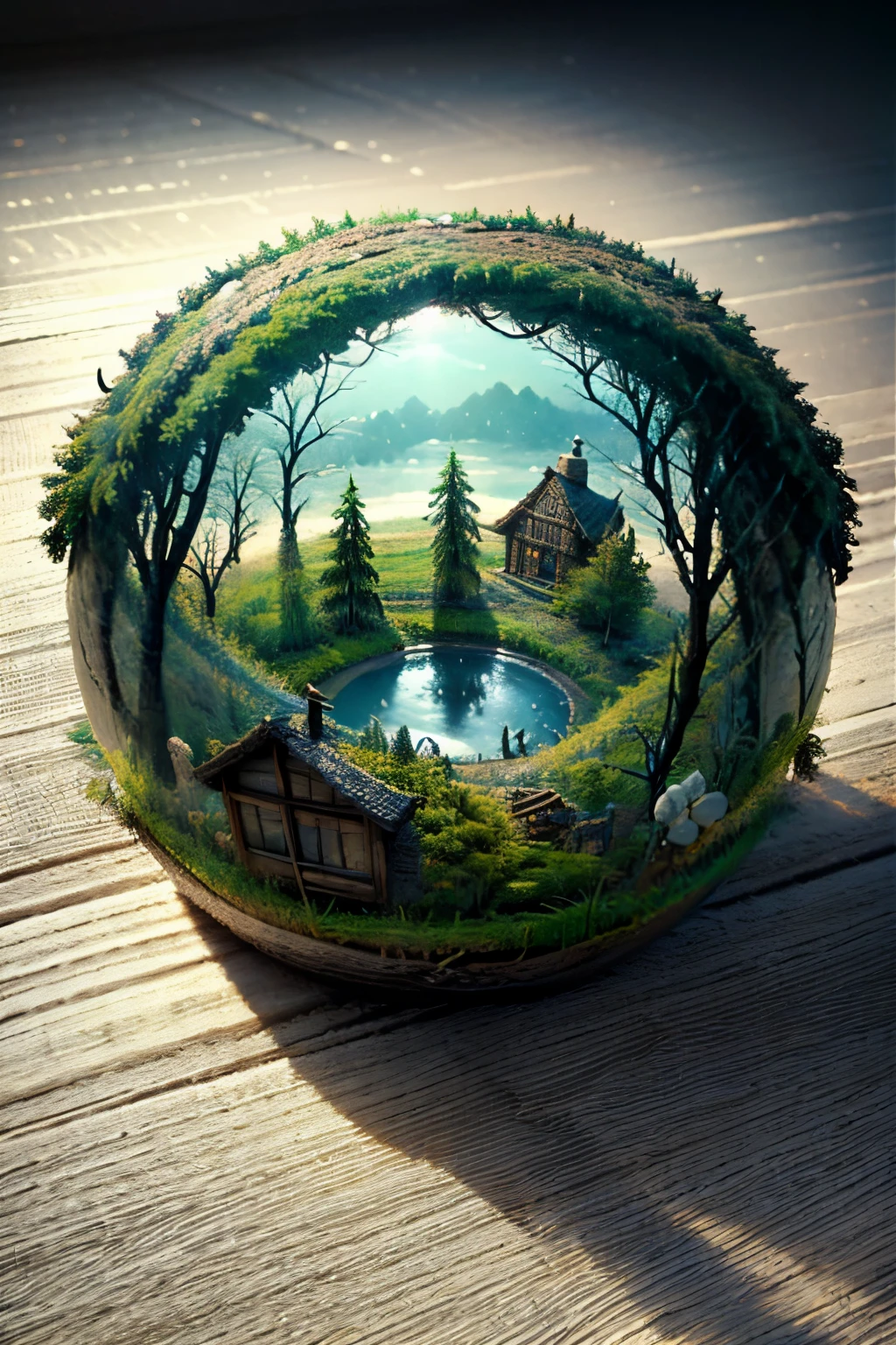 masterpiece, Highest quality, (Very detailed CG unity 8k wallpaper), (Highest quality), (Best illustrations), (Best Shadow), A round radish hut covered with moss, Isometric 3D , Octane Rendering, Ray Tracing, Very detailed