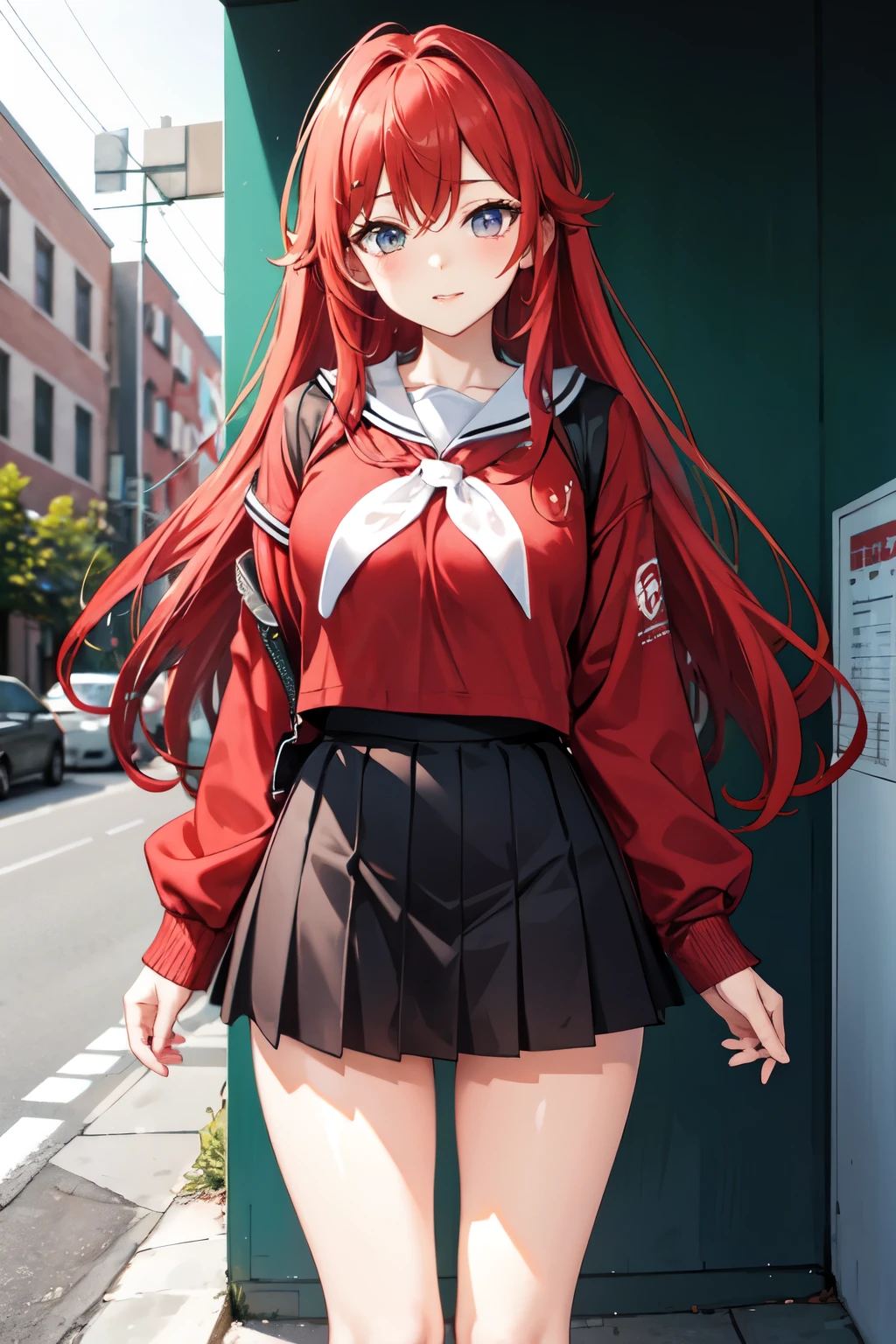 high school girl,Lewd,Light clothing,Red hair