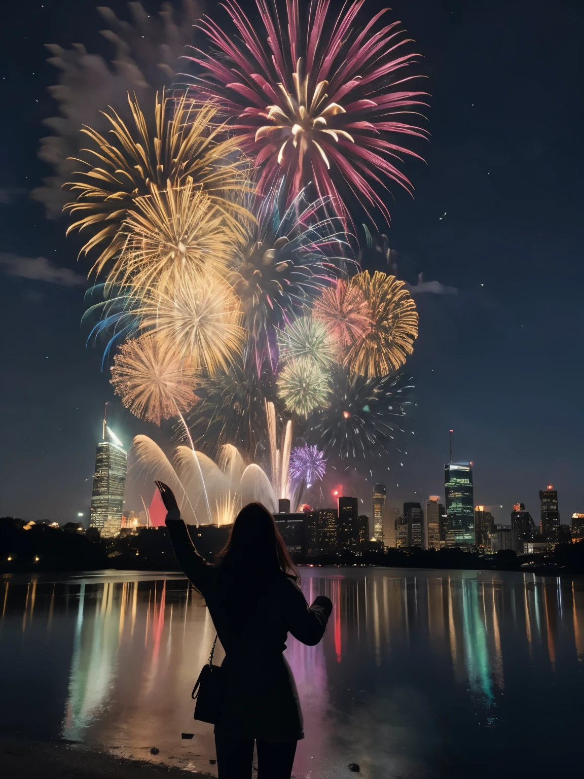 Fireworks in the night sky