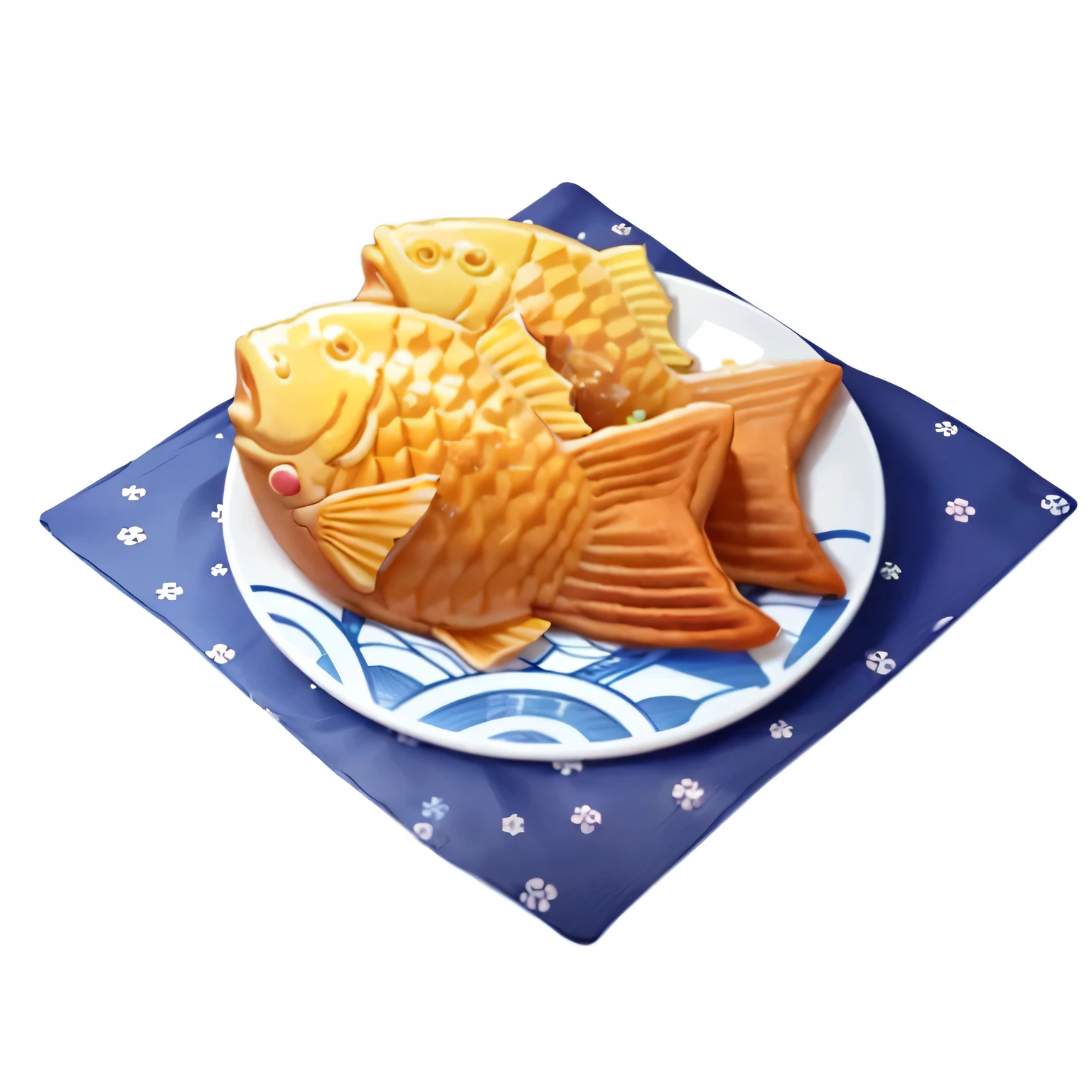 There are two fish shaped cookies on the plate, Loaves and Fishes, 3d icons for mobile games, Digital Art - W 700, Hyper-realistic food pictures, Inspired by Toshiro Nishida, Katagiichi, Black person, Anime Food, Game Icon Assets, Otsutsuki Momoshiki, goldfish