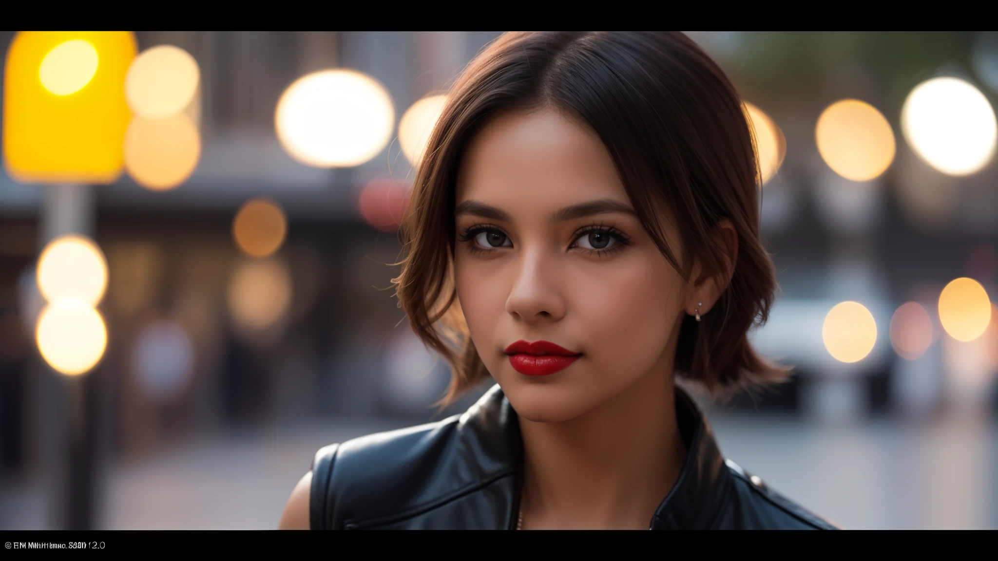 tmasterpiece,best qualtiy,hdr, hyper HD, 8K,Bokeh,Ultra-fine painting,Sharp focus,Physically-based rendering,Extreme detail description,portraitures,half-body photo, red lipstick，looking at viewer, (EOS R8, 50 millimeters, F1.2, 8K, RAW photo:1.2)