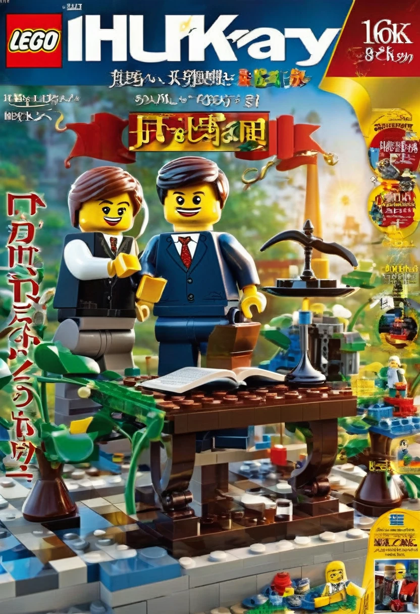 Magazine cover，best quality, very good, 16K, ridiculous, Very detailed, Lawyer，Made of Lego, （（In court））（（A masterpiece full of fantasy elements）））， （（best quality））， （（Intricate details））（8K）