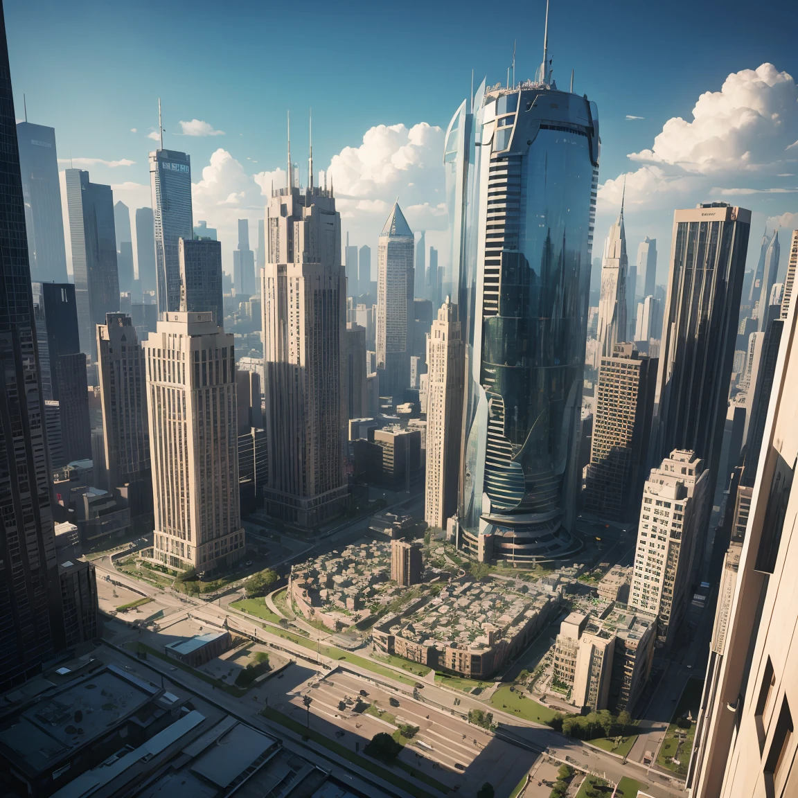 Collapsed city of the future
