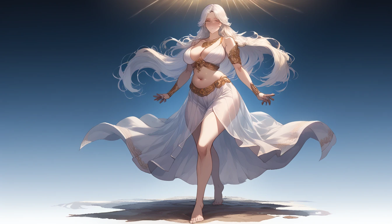 穿着华服的神明Strike a pose拍照, Ancient mysterious sexy goddess, Traditional beauty woman, Beautiful female warrior god of war , Beautiful sexy goddess, Gorgeous role-playing, high, Beautiful young girl, Beautiful woman, 华丽Beautiful woman, Complex clothing,Chinese Mystical Aesthetics, Beautiful Asian ancient mysterious girl, Extremely detailed shot of the goddess, Jaw-dropping sexy beauty, Big breasts deep neckline sexy belly button（butt), (bedroom), (Sexy Girls), masterpiece, best quality, Bangs, blush, Chest, clavicle, Eyebrows visible through hair, (Gradient red and gold hair), Jewelry, Long hair,Bright Eyes, ring, (solitary), illustration, fashionable, miss, Strike a pose, background, element, confident, Express, Accessories, majestic, striking, key point, Dynamic poses, ((plump)), (black))Woman in transparent dress,Viewer,(((Full breasts, Keeley University))),Slim waist,(Navel exposed,Bare waist), Long hair, extreme detailed details, Detailed fantasy art, Stunning character art, Beautiful and exquisite character art, Beautiful transparent dress, Very detailed, Large Breasts，饱满Chest，Golden ratio figure，Perfect body，Ultra wide-angle shooting，Full body shot拍摄，Body close-up，Full body shot，Wearing a pleated tulle skirt，柔和动漫illustration, 柔和的深色background，Fujifilm XT3 Clear focus, f 5.6, High Detail, Clear focus,(Wearing openwork clothing),, (Natural light), (Tempting)translucent, Good velvet quality, Compared, Divine Light,, Silver hair, 天空background, Absolute Strength,Female Shinmei，穿着性感丝绸的Female Shinmei,，Large Breasts，饱满Chest，Golden ratio figure，Perfect body，Ultra wide-angle shooting，Full body shot，Body close-up，Full body shot， Wearing a tulle dress, Model shooting style, Large Breasts，饱满Chest，Golden ratio figure，Perfect body，(Extremely detailed CG 8k wallpaper unit), The most beautiful artistic photos in the world, , 8K Ultra HD, ) on the beach，Sexy lazy posture，Sexy seductive expression，best quality,masterpiece,Ultra-high resolution,(Practical:1.4),original photo,Ultra-high resolution