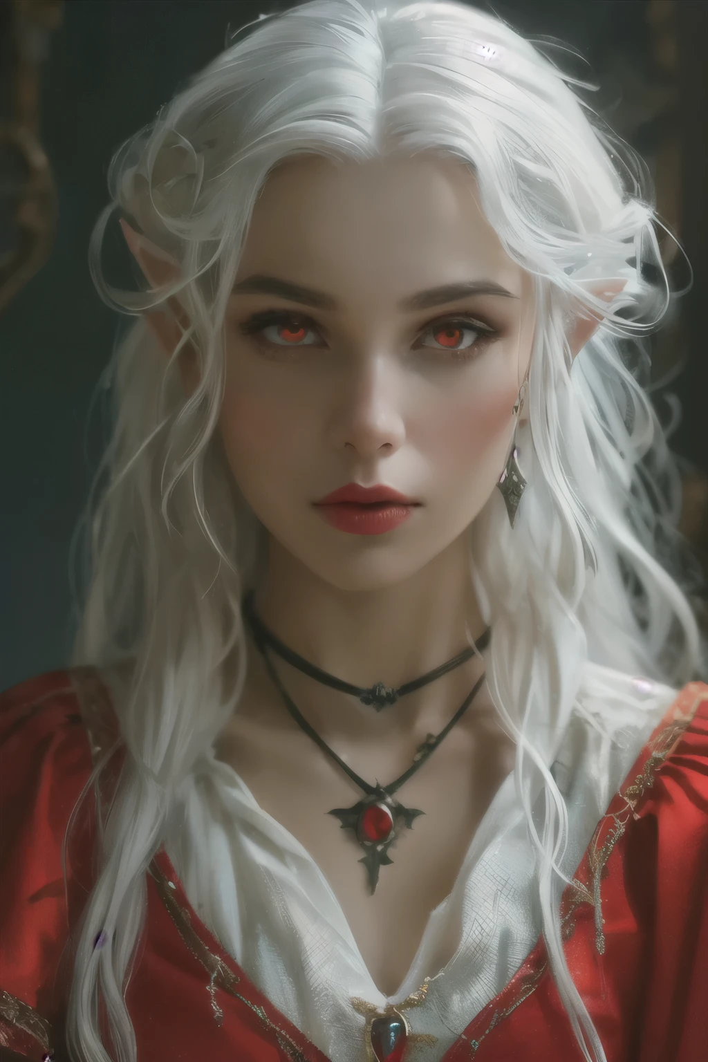 (((masterpiece))), (((best quality))), ((ultra-detailed)), (highly detailed CG illustration), white hair, elf woman. Magnificent. Majestic