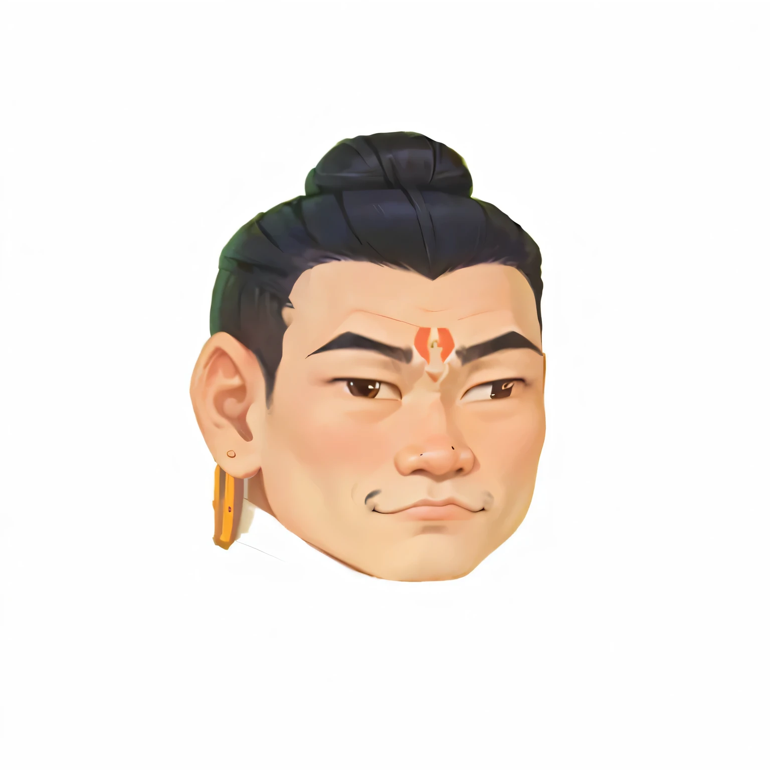 a cartoon image of a man with a bun on his head, south east asian with round face, pointed chin, buzzed hair on temple, buddhist, with round face, with a pointed chin, inspired by Shūbun Tenshō, buddhism, avatar aang, buddha, bao pnan, ashoka tano, nivanh chanthara