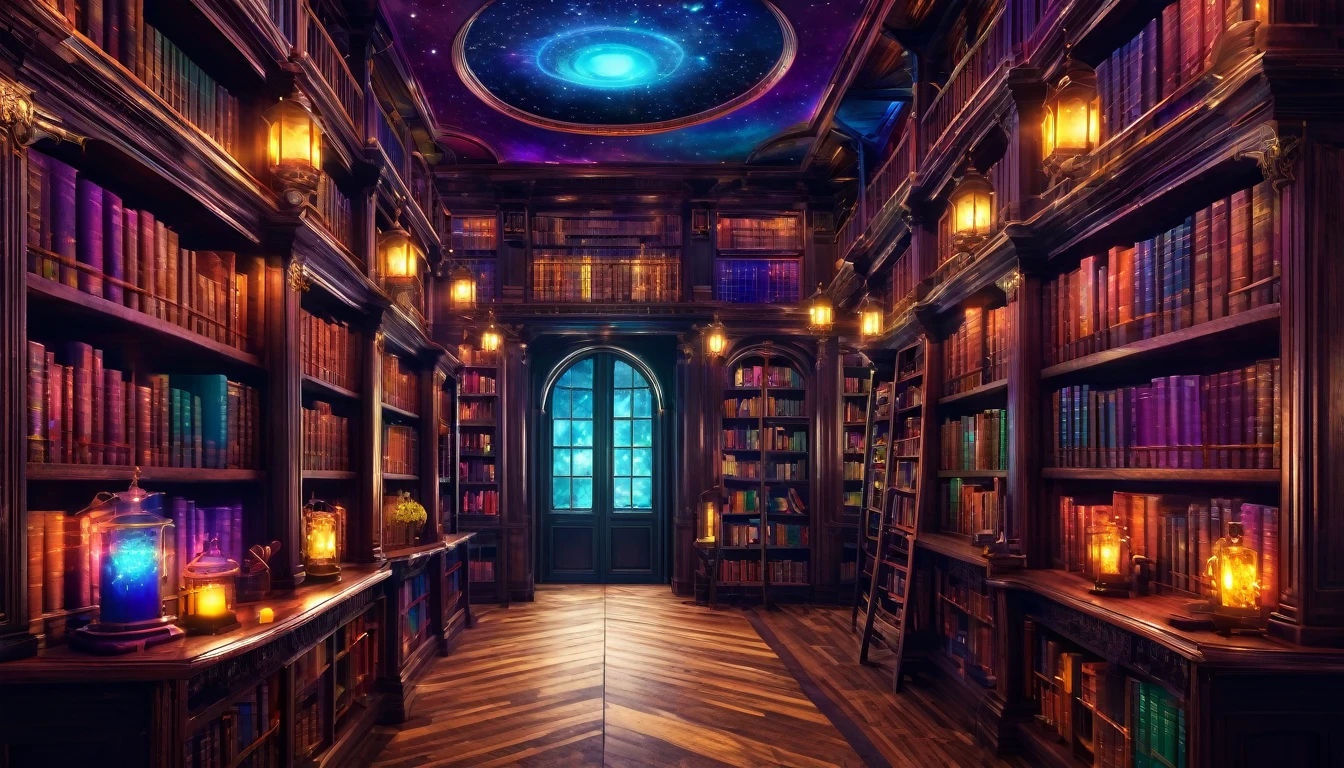 wallpaper 8k, magic libary patern, wallpaper 8k, deep colors