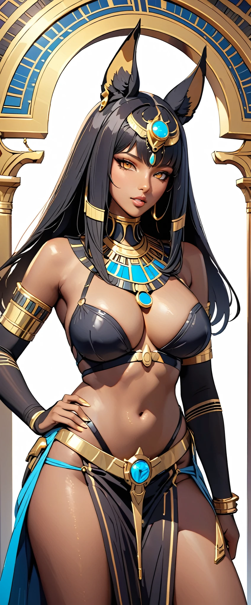 (masterpiece:1.2, Highest quality,Highest quality,Super detailed:1.2),(Very detailed),8k,Female Anubis God