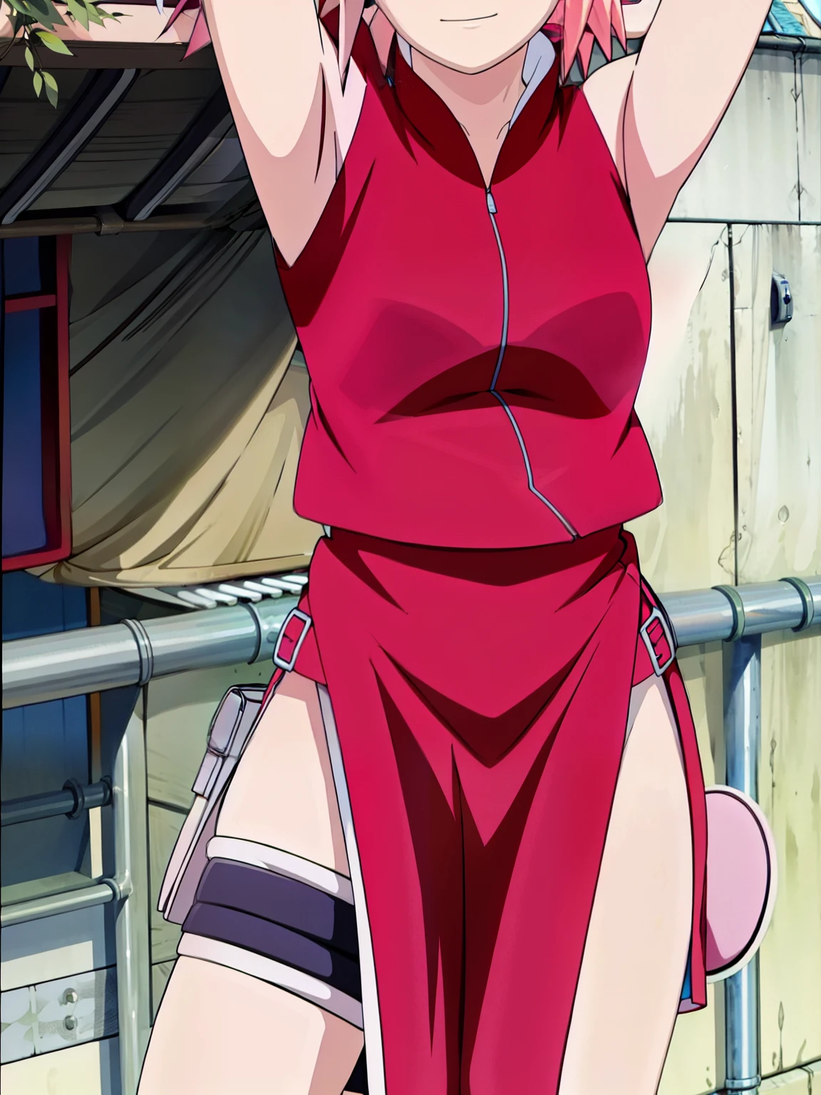 Sakura Haruno nua,wide hip,tummy,sexly ,showing armpits open blouse