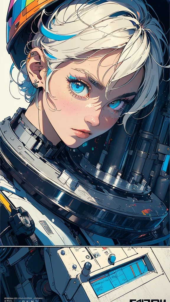 (((masterpiece, highest quality))),(((solo:1.2))),(((1girl:1.2))),32k wallpaper, very detailed, poster, vintage science fiction,(((((geometric cinematic movie poster))))), ((bauhaus)),(shape),(((abstract))),(mid century modern),movie poster,(((((portfolio))))),(((((Close-up))))),(((((bust up))))),((((more various angle)))),(((highlight))),Vast landscape,((((heterochromia)))),(((complete. detailed face))),(((Extremely talented))),(((((most complecated futristic machine))))),(Colorful color scheme)