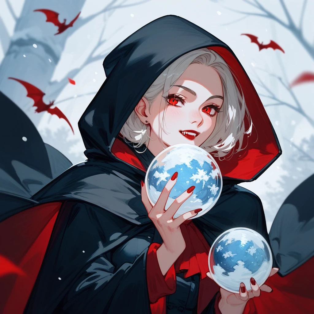 vampire in blue and red with black cloak in snow globe art style
  (score_9,score_8_up,score_7_up,score_6_up,score_5_up,score_4_up) source_cartoon
