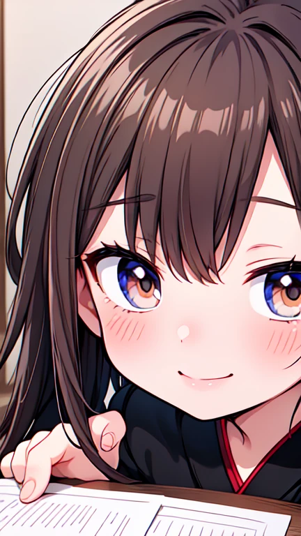 Let's think step by step,Highest quality, masterpiece, Ultra-high resolution, 8k,Show anime style ,Soft Line Art, Digital Enhancement, shojo anime touch, shojo manga core, Flowing fabric, close, Soft Drawing, Ultra-Definition Digital Anime Art, Clear facial depiction, Super detailed girl cartoon character art, Ultra-detailed manga style, Highest qualityの色,(((Face close-up))),(((Malicious smile))),Like the picture, Like the picture, Like the picture, (Tabletop,Highest quality:1.4),(8k,RAW Photos,Like the picture:1.2), Detailed skin,Detailed face,Woman with short brown hair,clear brown eyes, Anatomically perfect hands,A little chubby,Small breasts,Small butt,Japanese Idols,Cute Face,Eyes closed,Laughing with mouth open