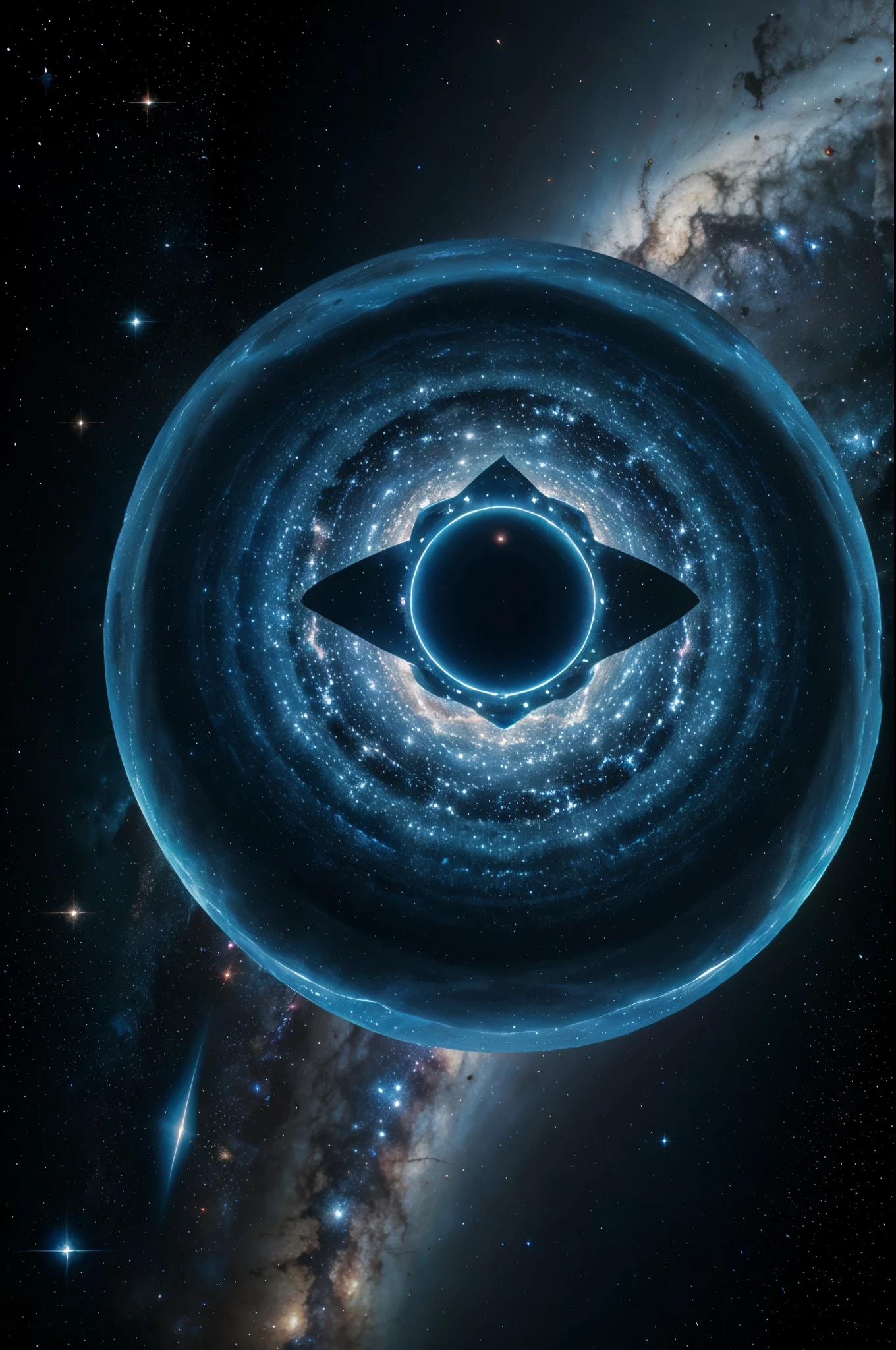 Galactic space, huge star clusters, spaceship 1, Surrealism, UHD, masterpiece, accurate, highres, super detail