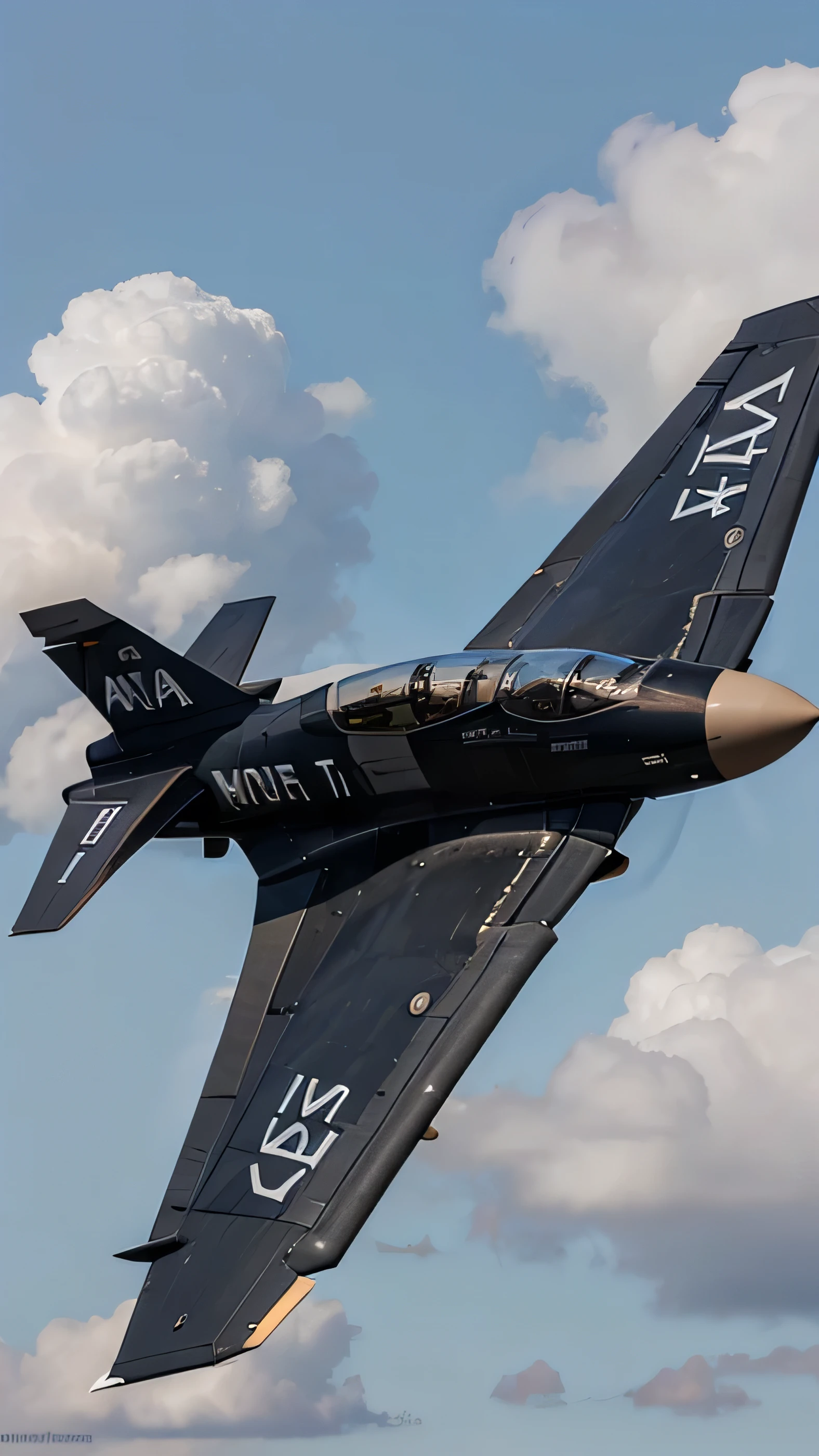 Draw a modern fighter plane, who gives the orders himself.