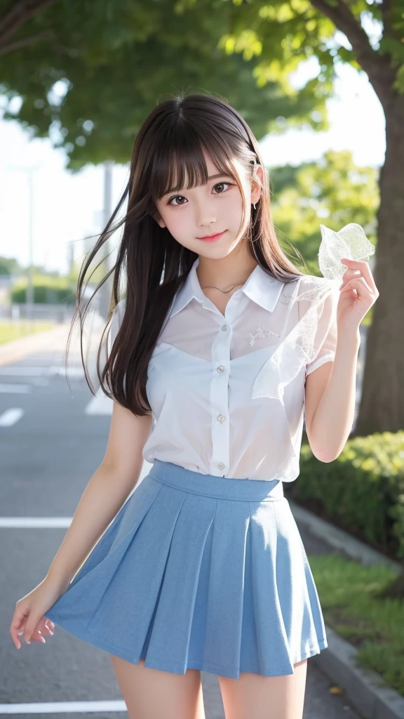 Cute Girls、high school girl、Idol、mini skirt、See-through、Fluttering in the wind