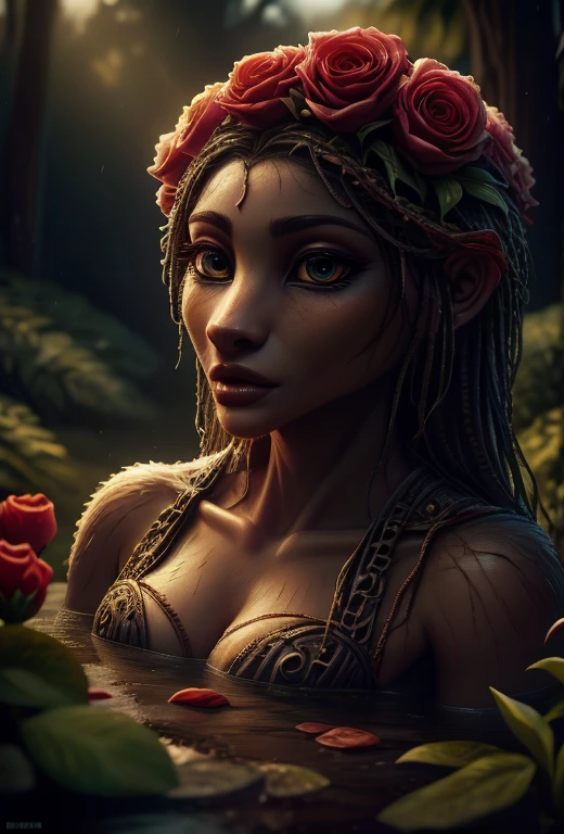 a beautiful rose anthropomorphized, where the roses have the faces of beautiful women, detailed facial features, beautiful eyes, detailed lips, long eyelashes, intricate floral patterns, detailed petals, vibrant colors, lush garden setting, natural lighting, cinematic composition, masterpiece, 8k, photorealistic, hyperrealistic, smooth rendering, highly detailed