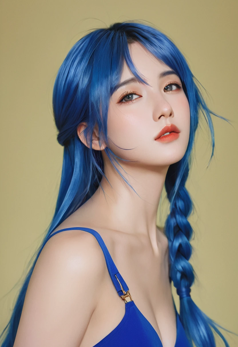 There is a woman with blue hair, Gu Weiss style art, Gu Weiss, Beautiful character painting, Gu Weiss in ArtStation Pixiv, Gu Weiss in Pixiv ArtStation, Stunning anime face portraits, Beautiful digital art, wlop rossdraws, Gu Weiss Masterpiece, Detailed digital anime art