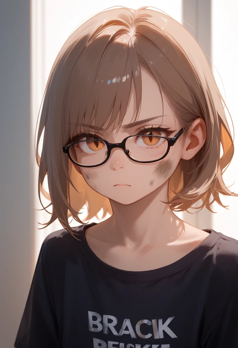 check_9,check_8_up,check_7_up,source_anime,
break
(absurdity,a high resolution),(high quality,Best quality),(masterpiece:0.5),
1 girl with glasses,One,(Cute, small:0.8),(flat chest:0.7),(slim:0.5),(tanned skin:0.5),
break
close-up,
Amber-brown eyes,slit pupils,
medium hair,dirty brown hair,
inexpressive,serious, glasses with black frames