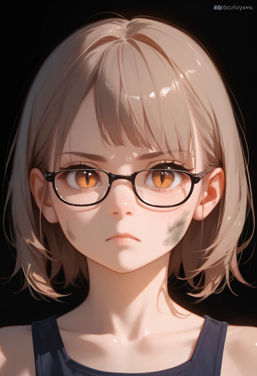 check_9,check_8_up,check_7_up,source_anime,
break
(absurdity,a high resolution),(high quality,Best quality),(masterpiece:0.5),
1 girl with glasses,One,(Cute, small:0.8),(flat chest:0.7),(slim:0.5),(tanned skin:0.5),
break
close-up,
Amber-brown eyes,slit pupils,
medium hair,dirty brown hair,
inexpressive,serious, glasses with black frames