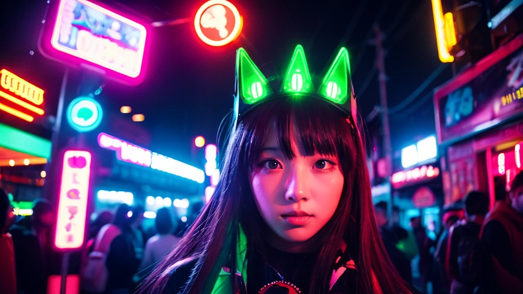 bright Light anime night good looks neon street