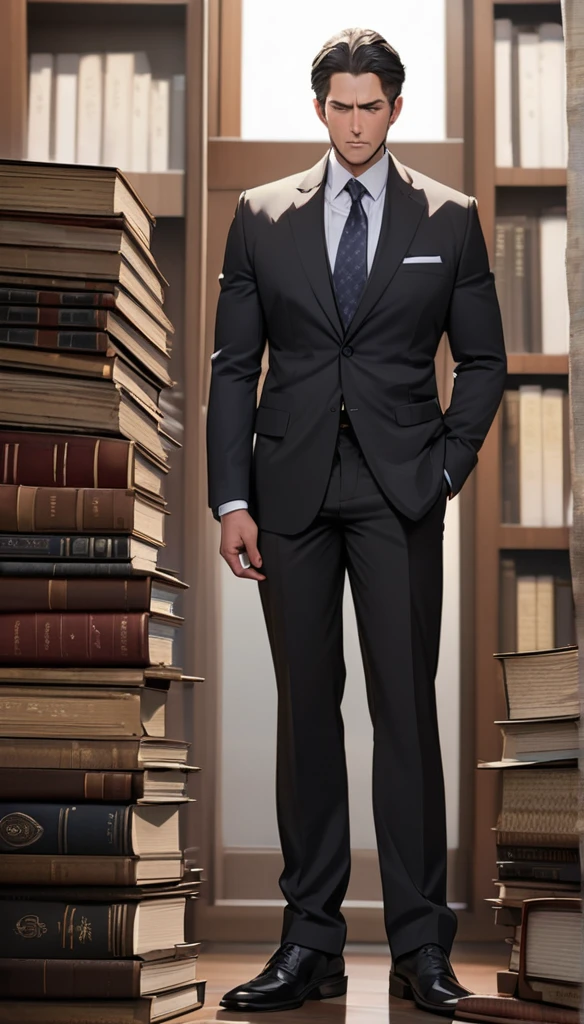 Masterpiece, ultra detailed, lawyer, business suit,The Encyclopedia of Six Laws