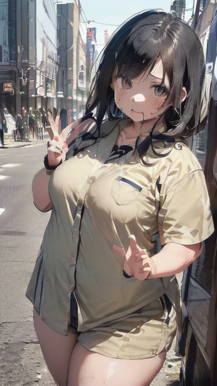 (must be follow these prompts:2.2),masterpiece,best quality,extremely detailed,(in her clothing:3.0),(formal styled business suit:2.4),(adorable expression:2.5),(usual face:2.2),(displayed one girl on single picture:2.3),(black hair:2.1),(A short, slightly chubby new employee in a business suit working in modern Tokyo:2.2),(The new employee is short and wears a full-length business suit.:1.7),(A cute moan like a young girl:2.1),(その新入社員はInnocent faceをしている:1.7),(The new employee was wearing a business suit with light yellowish brown semen stains from an incident some time ago that had caused uneven staining.:1.8),(The new employee's breasts, covered by her business suit, are bulging out due to her strong sexual desire.:1.9),(Lewd love juices dripping down the inner thighs of his dark grey trousers:2.1),(clothing violated:1.9),(japanese pretty girl:1.7),(men's elected twangers were inserted her:2.3),(she was already stroked up to the depth intervaginal sensual spot:1.7),(notably buldged up her inner labia majora:2.6),(A young, shy moan:1.5),(big breasts in her clothing:2.2),(A new employee with a very innocent look while working in the office:2.3),(The new employee is short but has a slightly plump body.:1.9),(The crotch of his dark grey trousers is heavily discolored with love juice stains.:2.5),(The new employee is convulsing and dripping love juice from her pussy, which is hidden under her pants.:1.8),(The new employee's dark grey trousers, tightly encircling her plump thighs, are damp with lascivious secretions.:1.9),(The new employee endures the slush between his legs by keeping his dark grey trousers on tight.:2.5),(The corner of a young girl's body々A new employee whose entire body was toyed with by the lewd urges that wriggled wetly.:1.7),(A new employee who is always holding his crotch over his dark grey trousers:1.7),(A moan filled with childish embarrassment:1.5),(The new employee's suit-covered breasts and nipples are bulging with lust.:1.8),(The new employee's lewd body beneath her clothes is swelling slightly with her lascivious reaction.:1.6),(The new employee works very diligently.:2.5),(The new employee has short, thick legs.:1.6),(first time々New Employees:2.2),(she looks like japanese idol:2.3),(The dark grey trousers are made of a durable fabric that will never tear.:4.3),(Her bursting breasts are completely hidden under a dark grey office suit:1.8),(she looks like a lolita:2.0),(All of this happened to the new employee himself, not anyone else.:2.1),(Slimy semen was leaking from the crotch area of his dark grey trousers.:1.6),(tough business suit:2.2),(Make sure to depict the face:5.3),(Calm expression:4.3),(Innocent face:3),(The story focuses on just that one new employee.:3.3),(The only characters that appear are the new recruits.:4.2),(Portrait Style:5)