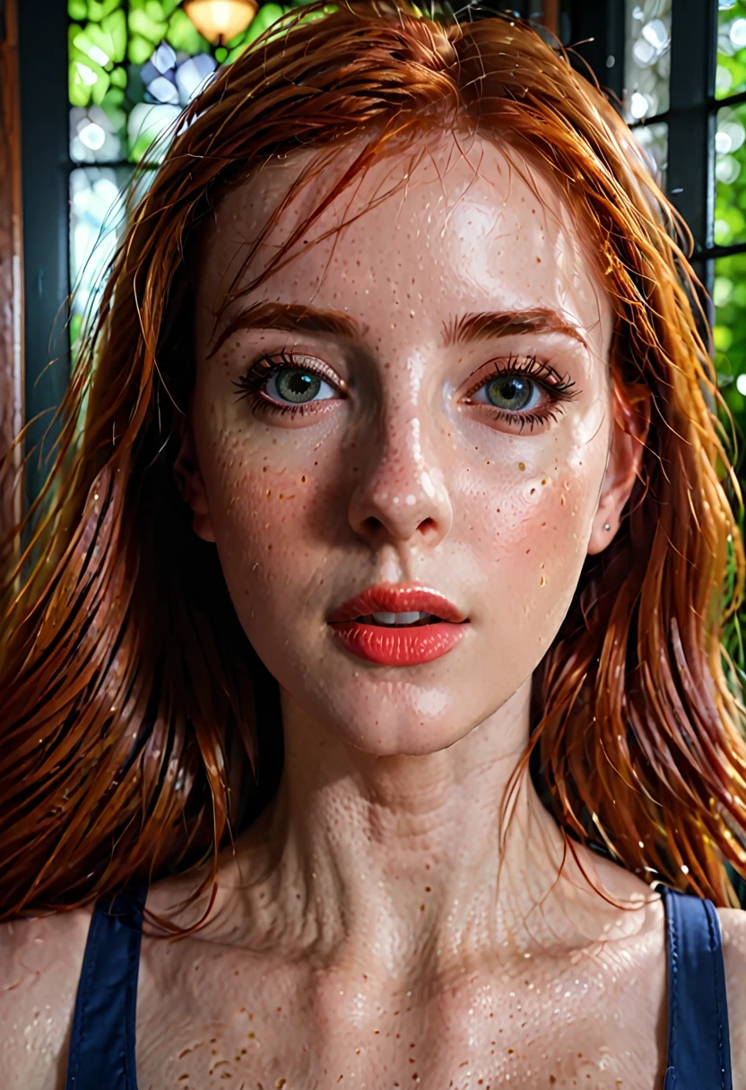 (masterpiece, best quality) beautiful face redhead haired woman, naked, hyperrealistic , realistic , school girl, cute , amouranth, redhead, red head, better known as amouranth, she is redhead, redhead woman, beautiful redhead woman, short redhead, full subject in shot Playful, NSFW, fit, skin_tight, NSFW, cum overflowing from vagina, detailed face, intricate details, realistic, photorealistic, 8K, masterpiece, vibrant colors, dynamic lighting, cinematic composition,