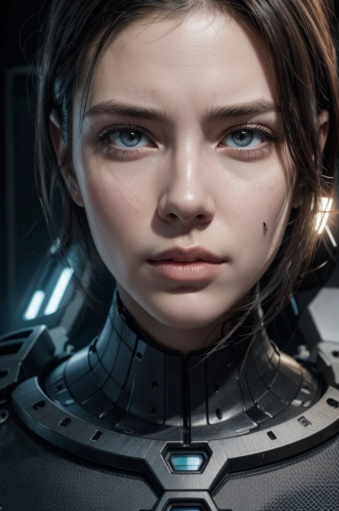 there is a digitl art of a man with gears and gears, digitl art by Adam Marczyński, trends in zbrush central, digitl art, face-embedded machine parts, strong artificial intelligence, symetry!! portrait of cyborg, detailed portrait of a cyborg, robot with human face, robotic head, intricate 3d illustration, robotic face, cyborg portrait