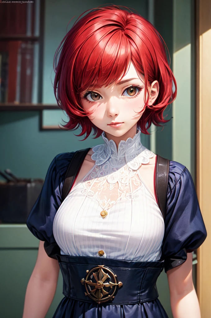 ((Best quality)), ((masterpiece)), (detailed), gwendolyn_Tennyson, gwen, gwen ten, Red hair, short hair