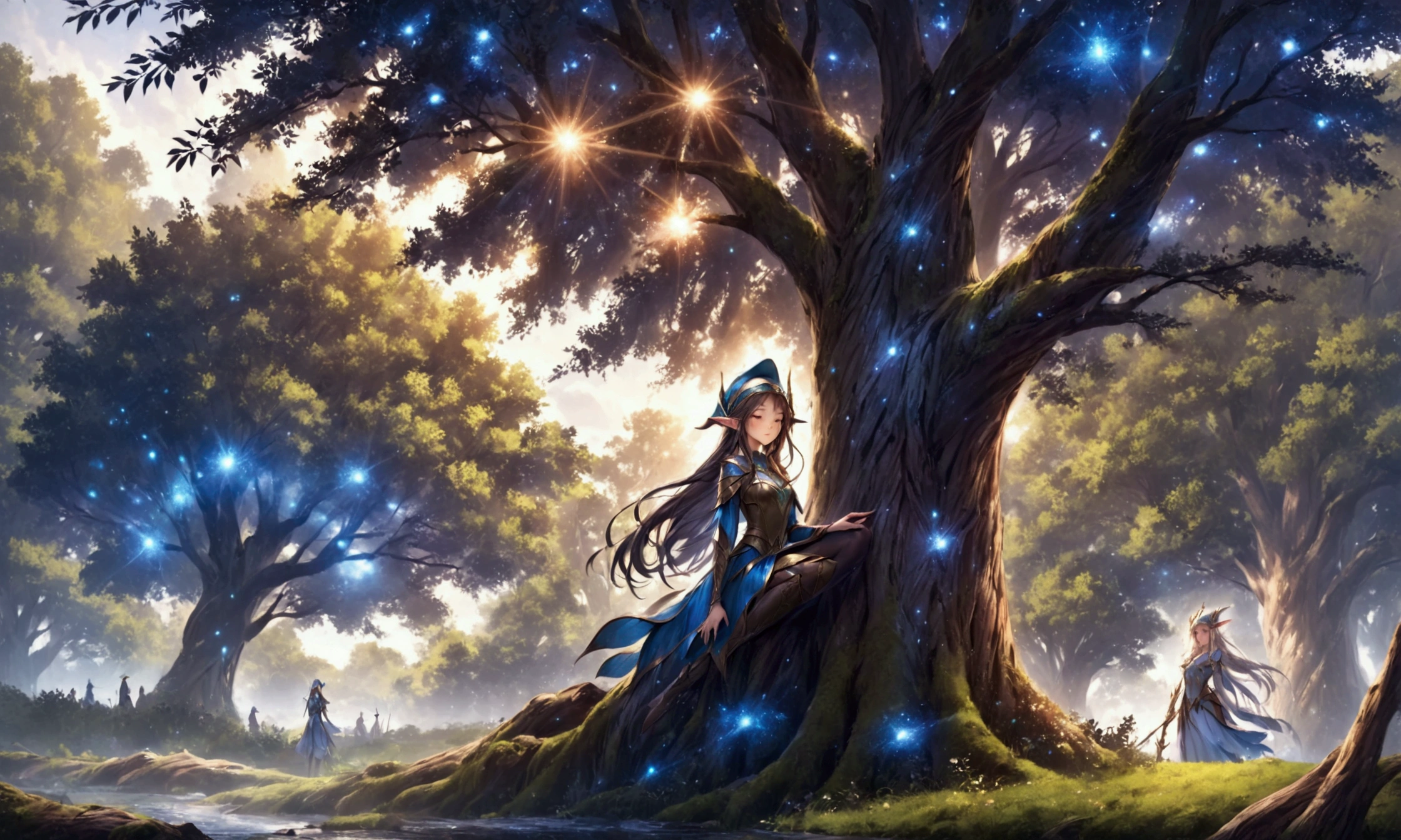 Beautiful elf with eyes closed, anime girl with long hair and elf hat leaning against a tree, beautiful wood elf, fantasy art style, epic fantasy art style hd, 2. 5 d cgi anime fantasy artwork, elf girl, portrait of very beautiful elf, fantasy style art, beautiful fantasy art, hd fantasy art, alluring elf princess knight, beautiful fantasy art portrait, high quality fantasy art, Anime girl with long hair and elf hat leaning against a tree, beautiful wood elf, Fantasy art style, epic Fantasy art style hd, 2. 5d cgi anime fantasy artwork, Elf Girl, very beautiful elf portrait, Fantasy Art, Beautiful fantasy art, HD fantasy art, Enchanting Elven Princess Knight, Beautiful fantasy art portrait, High quality fantasy art