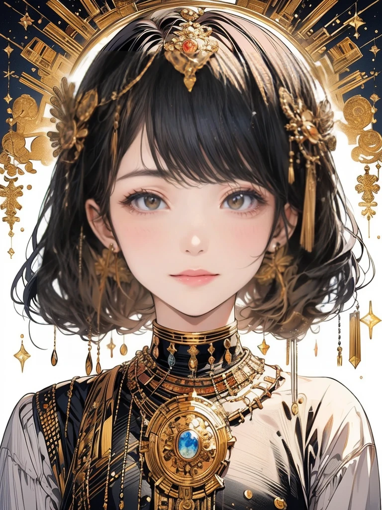 (masterpiece, highest quality, highest quality, Official Art, beautifully、aesthetic:1.2), (One girl), Very detailed,(Fractal Art:1.3),colorful,Most detailed