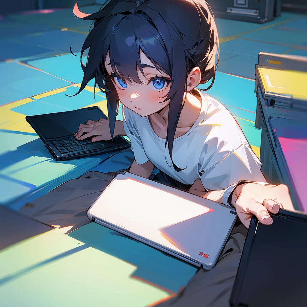 Girl at a laptop