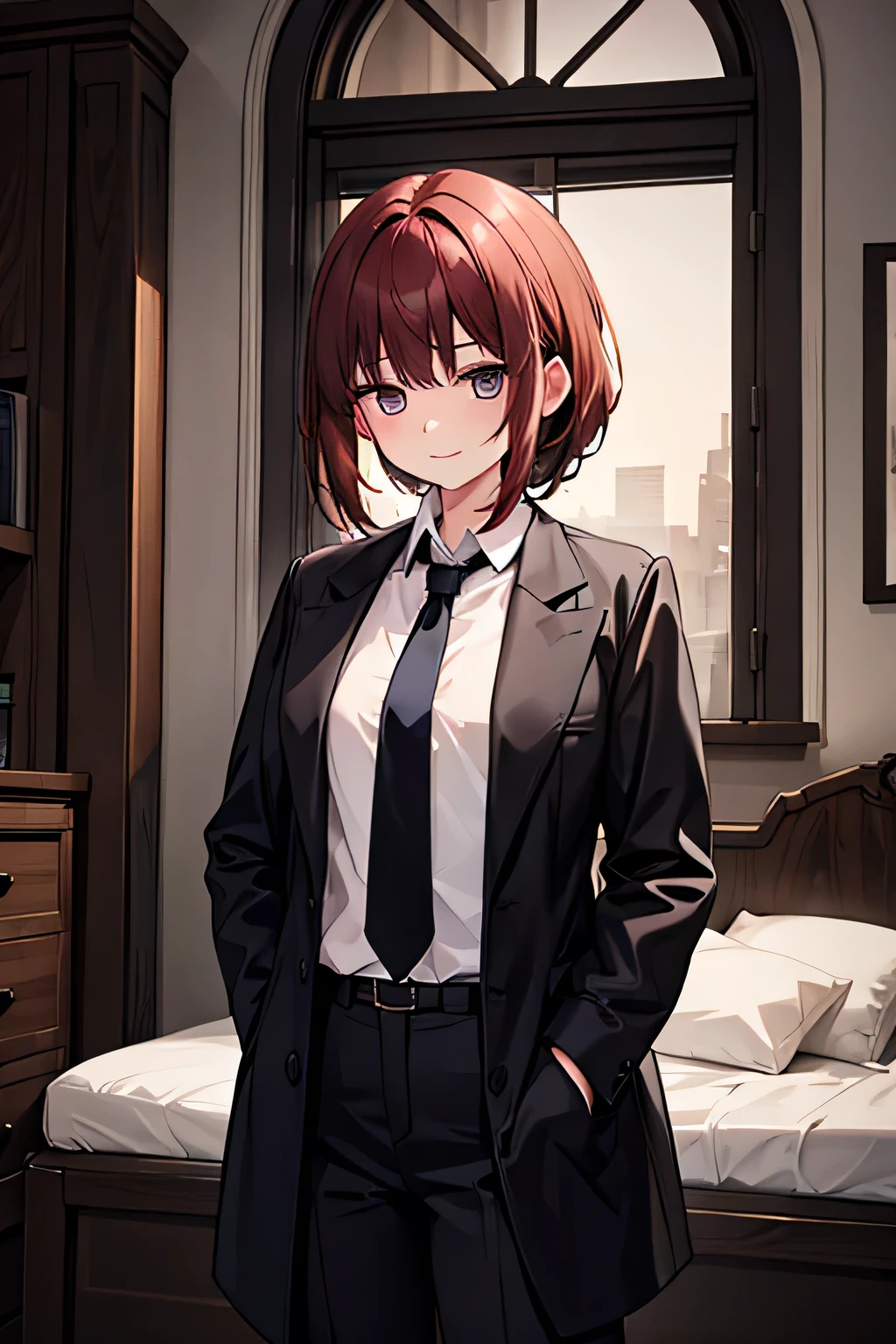 A man in a suit、Lady with tie