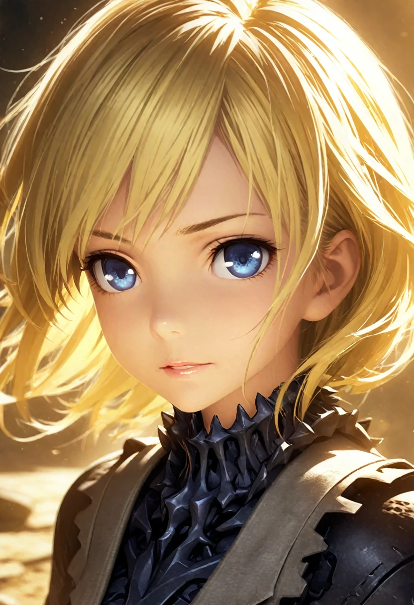 portrait, Practical, blue eyes, Blonde hair, Mid-chest, 4K resolution, High quality CG, Beautiful CG, Soft Light, Octane Rendering