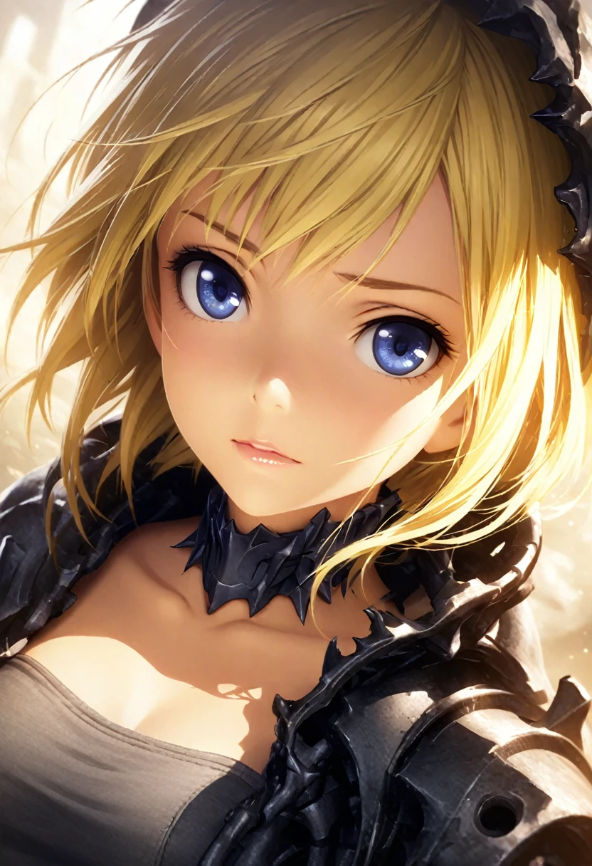 portrait, Practical, blue eyes, Blonde hair, Mid-chest, 4K resolution, High quality CG, Beautiful CG, Soft Light, Octane Rendering