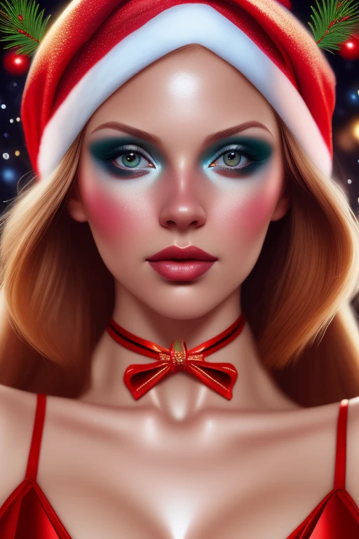 XenoBabes Magazine Cover, Christmas Theme,  
Jenny_McSloot, exremely detailed, olga boyko style digital photography, ultrarealisitc, airbrushed skin, perfect skin, glam makeup,