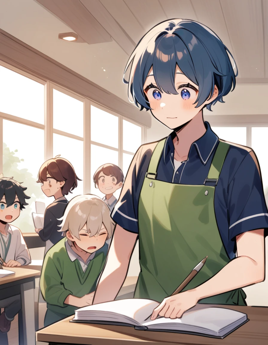 You are a professional painter,{Picture book style},{The kids},School