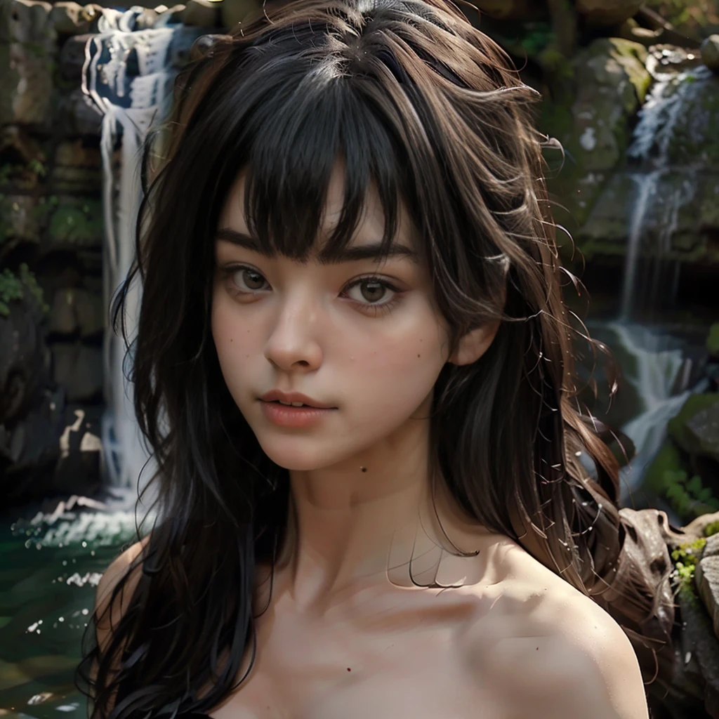 ((masterpiece)), ((Best Quality)),(photo realistic),(beautiful japanese lady), (adult woman),(ecstasy:1.3),(Smiling),(thick lips),(glossy lips),(oval-faced beauty),(blush:1.2),(Detailed beautiful eyes:1.2),(Big eyes),looking at viewers, (bushy eyebrows),(falling eyebrows), (downturned eyes),pretty posing,(standing on mountain),(high socks),(piece sign with both hands),(Pubic hair:1.4), (full nude :1.4), (Attractive waist circumference), (Attractive thighs), (Wet skin), ((Pulled back hair)),((wide forehead)),(Wet hair), (big ass), (physical beauty),Perfect anatomy, (flat chest:1.35), (Abs:1.2), braid,Black medium Hair,Straight hair, Outstanding proportions, (muscular:1.3), (Detailed face)