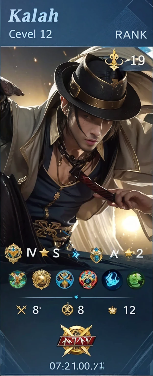 Considering the ((man)), Manu Shinra's powerful and possibly divine nature, his clothing could reflect a blend of elegance and strength. Picture him in a sleek, dark blue or black kimono-style robe, symbolizing his connection to animals and nature. The robe might be adorned with subtle flame motifs, connecting to his association with blue fire. He has a doulbe-sword, ((double-sword)) ((two swords)) ((blue fire))

To complete the look, he could wear sturdy yet refined boots, and perhaps a simple circlet or headpiece. ((Boy))((Man)) 