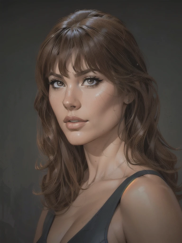 (detailed), comic book style, outline the most defined lines of the face, beautiful woman, (intricate linework:1) outlines, front view, close view at her face, realistic, ultra resolution, best quality, high quality, masterpiece, high detailed, 8K, 4K, computer graphics, american comics