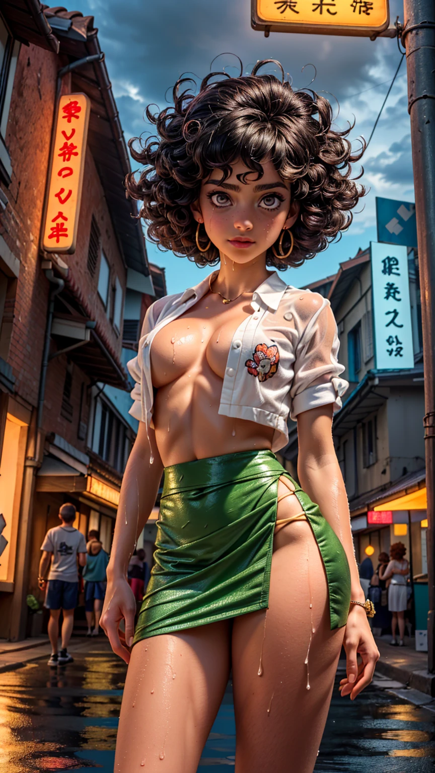 youtuber girl,(((1 girl))),((extremely cute and beautiful Unripe curly-haired girl)),

(short breasts:1.4),big-ass,(((Unripe curly hair:1.35,very curly hair,colored inner hair,ear breathing,shorth hair))),(((Unripe_eyeballs:1.3))),intricate eyeballs,beautiful detailed eyeballs,symmetrical eyeballs,big eyeballs:1.3,((fatter)),(((shining skin:1.5,shining skin: 1.5,skin tanned,shining skin,very shining skin,shinny body,plastic glitter skin,exaggerated shining skin,brightened skin,wet legs))),body detailed,(face detailed),

cute,slutty,seducer,erotic,(((NSFW))),

zetai ryouiki,revealing clothing,show the skin,((rave mini skirt,visible thong straps,loose white blouse with anime art print)),((wetclothes,complex outfit,complex clothing)),

(dynamic pose:1.0),embarrased,(centred,scale to fit dimensions,rule of thirds),

cyberpunk city by the sea at night, with bright neon signs and dark clouds and storm puddles, Scenario:1.25,

Artistic photography,(Photograph taken by SLDR),high resolution, sharp focus, (ultra detaild, extremely detaild), (photorealistic art:1.37),(extremely detaild CG unity 8k wallpaper),((tema de fundo synthwave)),(((swirly vibrant colors))),(intricate background),(work of art),(best qualityer),