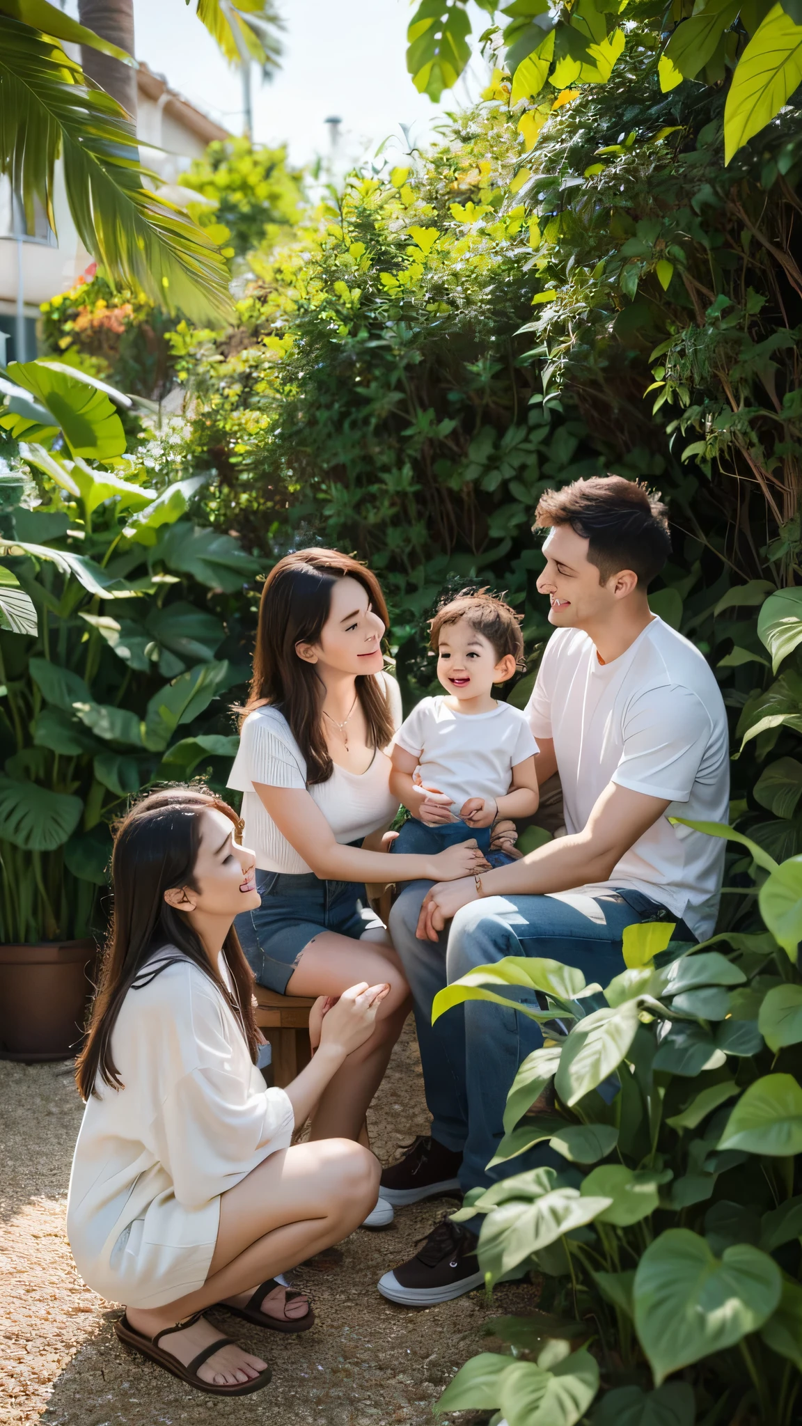 A family with plants