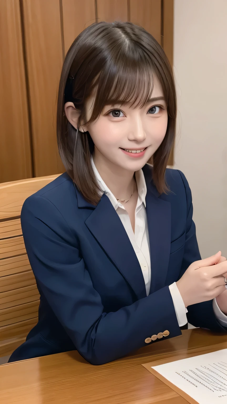 Best picture quality (8k, high resolution, Masterpiece: 1.2), super detailed,  215 Short Hair,Three braids long hair, 26-year-old woman, 

Extraordinary beautiful girl、Cute and beautiful face details、(Facing the children_v1:0.008)、


Document signing situation: Signing important documents。
clothing: Navy Suit、Gold Cufflinks。
Pause: Holding a pen、Concentrating on the documents。
Camera angle: Aerial shot from above。


,Active Pause ,
Beside her、The thunder danced。
Focus on the waist above


, random cute pose ,big eyes ,Puffy eyes ,  Heart Pupil, blush  , huge shy smile , salute




