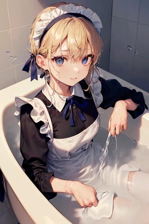 (Ultra high quality:1.6), (Highest quality:1.4), (Attention to detail:1.4), (Ultra-high resolution:1.4), (Detailed face:1.4), (Perfect Face:1,4), (Beautiful Eyes:1,4), (Detailed eyes:1.4), (Ultra-high resolution:1.4), (Maid clothes, White apron, Headband, Black Dress, Blue ribbon, Maid clothes, Classic, Long:1.4), (白と黒のMaid clothes), (Blonde, Blue Eyes, Cat ear), cute, The best smile, (全身にWater Drop:1.4), (Swimming in clothes, bath, Bathroom, Longのバスタブ:1.4), (relax, Sit back), Sit back and relax, looks comfortable,
(Even my clothes are wet:1.4), (Water Drop:1.4), Soaking wet, ((Entering the bath with clothes on:1.6)), (つま先から胸までSubmersion:1.6), (Plenty of hot water, Submersion),