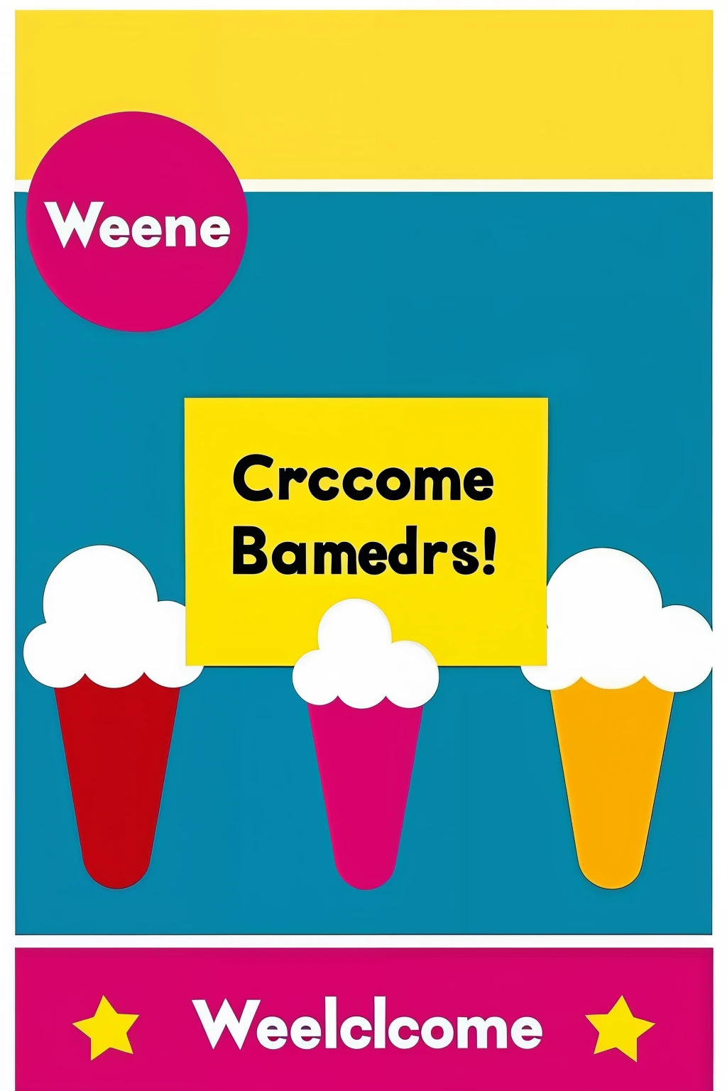 create a welcome poster on the topic: Bambini Week Colors
