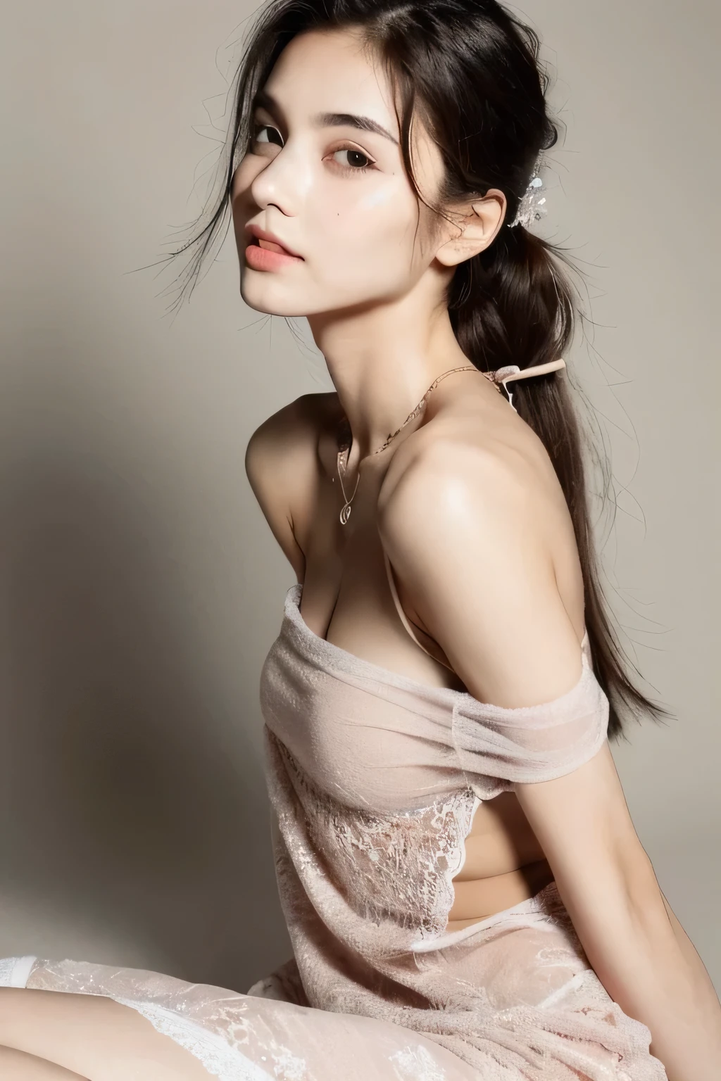 (ultra-realistic realism), (illustratio), (high resolution), (8K), (extremely detaile), (best illustration), (Beautiful and delicate eyes), (Best quality), (Super detailed), (tmasterpiece), (Wallpapers), (Detal Face), Tik, (dynamicposes), Full body image of a person with long hair and a tank top, hinata hyuga, hinata hyuga from naruto, from naruto, as an anime character, perfect anime face, she has dark blue hair with tied up , female anime character, anime characters, best anime girls, style hime cut hair, dark blue hair, pink lips, light purple eyes, smile, (pretty face:1.3)with camisole dress